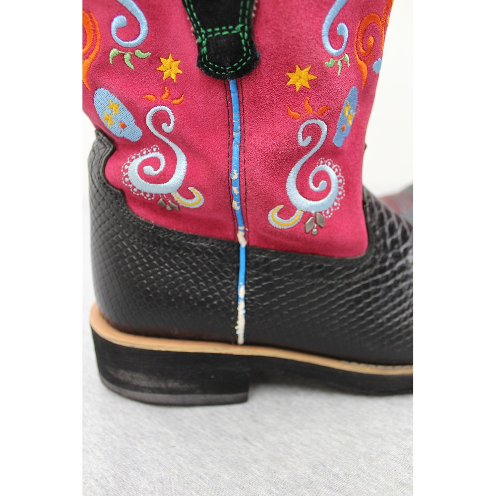 Ariat Boots Womens 10B Black Red Fatbaby Sugar Skull Western 10006761 - Picture 5 of 12